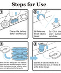 Steps for use image showing One Click Neck Traction Device With Built In Motor And Battery For Instant Home Pain Relief operation.