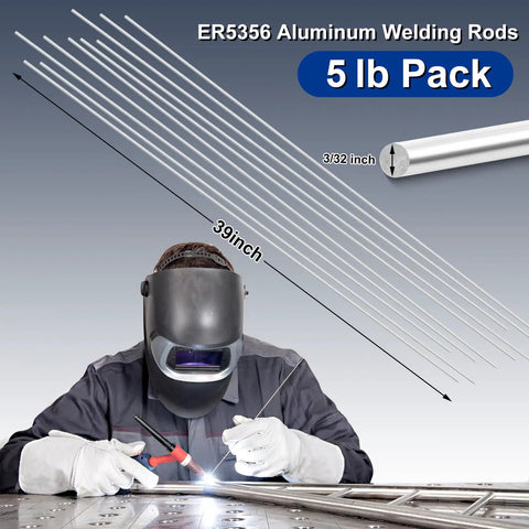 Garage Tested 5 Lb Aluminum TIG Welding Rod ER5356 Filler Wire 3/32 In for auto marine DIY with welder in action