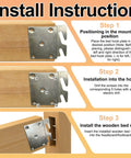 Install instructions for Universal Bed Frame Brackets With Heavy Duty Zinc Coated Iron Bed Rail Hook Plates for Headboard and Footboard.