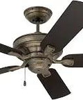 Veranda Outdoor Ceiling Fan With Pull Chain Wet Rated Patio Fixture, 5 blades, Vintage Steel finish, 52 inch