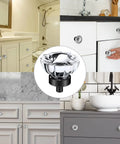 12 Pack Crystal Cabinet Knobs 35 Millimeter Matte Black Vintage Glass Drawer Knobs Decorative Dresser Drawer Pulls Handles Furniture Hardware For Kitchen Cupboard Wardrobe Bedroom Bathroom showcased in kitchen and bathroom settings