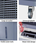 Straight Up Solid Portable Swamp Cooler, No Fuss Evaporative Air Conditioner With Big Water Tank And Bright Led Screen For Bedrooms Or Home Offices - large air outlet, universal wheels, visible water tank and water inlet design.