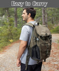Hiker with backpack carrying Waterproof Tent Footprint Ground Cloth Tarp 87 By 59 Inches Ultralight Floor Mat in forest