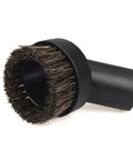 Long Horse Hair Vacuum Brush With Universal Connector For 25Mm, 32Mm, And 35Mm Hose, Small Round Dust Suction Attachment, Soft Bristle Cleaner Replacement With Adapter For Easy Plug In And Tight Fit, showing brown bristles and black adapter against a white background.