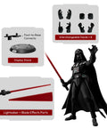 Darth Vader The Empire Strikes Back Model Kit Officially Licensed 6.06-Inch Poseable Figure with display stand and lightsaber parts