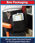 Person wearing tool belt with 150 Piece Cotter Pin Assortment Kit With 304 Stainless Steel Pins In 5 Sizes in pocket