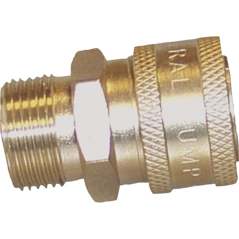 Ball Type Quick Connect Pressure Washer Coupler M22 To Three Eighth Inch Brass, 4000 PSI, Secure Push On Connection For Fast Nozzle Changes, Model ND10035P