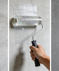 Applying Heavy Duty Sodium Silicate Solution Water Glass One Gallon Industrial Grade High Purity Pro Level sealant with a roller.
