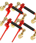 4 Pack Foldable Handle Load Binder With 2 Grab Hooks For 7,100 Lb Working Load Limit Fits Five Sixteenth To Three Eighth Inch Grade Seventy Chains