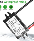 Rugged 12V/24V To 5V USB C Buck Converter 3A 15W Type C Output Waterproof Charging Module in water showcasing waterproof feature