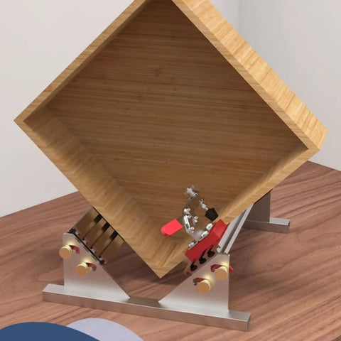 Heavy Duty Aluminum Table Saw Spline Clamp Jig With Four Flip Limiters And Uhmw Gliding Tracks, showing wood alignment setup.