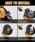 Easy installation steps for Killer Cordless Angle Grinder With Three Speed Settings And Paddle Safety Switch for DeWalt 20V Max.