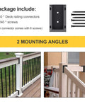 Railing Bracket Connectors For 2x4 Wood Posts Built Tough Nylon Construction 40 Piece Set With 240 Screws installed on railing