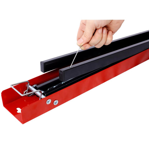 Heavy Duty Folding Saw Horses 2 Pack Built Tough As Nails For Real World Job Sites And Home Garage Projects Features portable steel bench stand being set up.