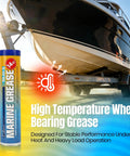 Beefy Marine Wheel Bearing Grease Tube 2 Pack 14 Oz Waterproof High Temperature NLGI 2 Lubricant for boat trailers