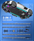Lit Under Car LED Underglow Kit With App Control And Remote 16 Million RGB Colors showcasing 2-line 35in and 47in strips layout