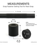 Measurement chart of Snap Fastener Setting Tool For Prong Snap Rings 9-12 mm Pearl Snap Ring Button Setter No Brainer Install