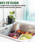 Tempered Glass Cutting Boards Set For Kitchen Counters 2 Pack 16x12 And 12x8 Inches Easy To Clean surface over a sink with produce