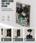 Compact design for 2-wire repairs shows Pro Grade Two Port Electric Wire Connectors With No Mess Antioxidant Gel for junctions.