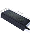 5 In 1 Plugs 54.6V Fast Charger For 48V 13S Li Ion Battery Packs, black rectangular charger with dimensions shown