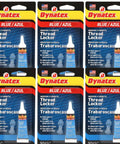 Blue Medium Strength Thread Locker 0.20 Oz Bottle Removable With Hand Tools Locks Metal Fasteners 6 Pack
