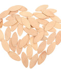 100 wooden biscuits arranged in a heart shape for Knockout 100 Piece Wood Biscuit Joiner Kit With Heavy Duty Biscuit Cutter.