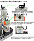 Hella Compatible 110V Semi Automatic Vacuum Capping Machine with adjustable height, touchscreen and capping cylinder for jar sealing.