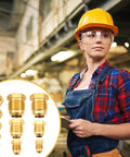 Worker with Brass SAE 45 Degree Flare Plug And Cap Set, 6 Size Assortment For 1/4, 5/16, 3/8, 1/2, 5/8 And 3/4 Inch Tube OD