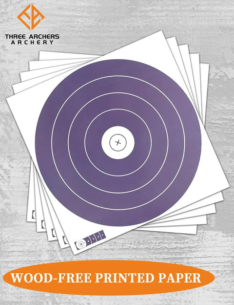 30 Pack Archery Targets 40cm NFAA Standard 5 Ring Single Spot Paper Targets For Training And Competition No Glare