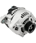 Alternator Compatible With Hyundai Sonata 2015 Through 2019 Plug And Play Kia Optima 2016 Through 2020 Sorento 2015 Through 2020 Santa Fe 2019 Through 2020 Santa Fe Sport 2017 Through 2018 Sportage 2017 Through 2021 12V 150Amp CW 6 Groove Pulley front view
