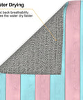 Pink Green Wood Grain Print Dish Drying Mat For Kitchen Counter, Must Have Ultra Absorbent Microfiber Drying Pad detail