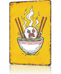 Vintage Angry Ramen Cartoon Metal Sign Wall Art 8x12 Inch Tin Sign Poster For Home Office Garage Room Decor Totally Rad Retro Kitchen Wall Decor With Pre Drilled Holes For Easy Mounting Indoor Use