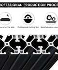 Black T Slot 4040 Aluminum Extrusion Kit 10 Pieces Each 39.4 Inches Long Heavy Duty Anodized Aluminum Profile showing cut end