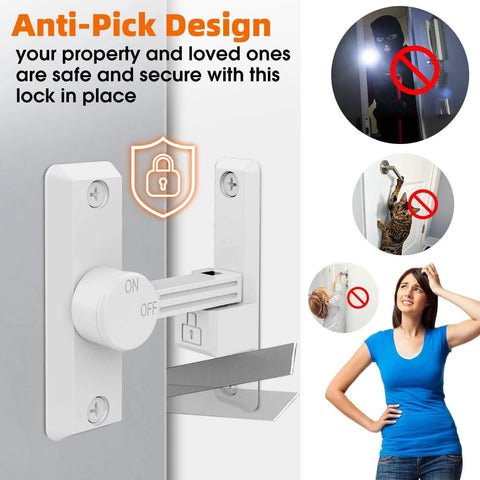Barn Door Latch 90 And 180 Degree Sliding Latch for Privacy and Security in Bathrooms, Garages, Bedrooms, Fences, Cabinets