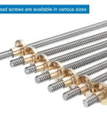 Beefy 250mm Stainless Steel TR8x8 Lead Screw With 8mm Lead And 2mm Pitch Plus T8 Brass Nut For 3D Printer Z Axis And CNC Machines Acme Thread