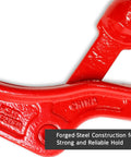 Close-up of forged-steel construction of Beefy Two Lever Binders For Tie Downs 3/8 To 1/2 Inch, Grade 70, for secure hauls.