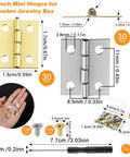 Complete Mini Brass Folding Hinge Set With Screwdriver And 240 Screws 120 Gold And 120 Silver For Wooden Boxes Image