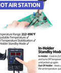 2 In 1 Hot Air Rework And Soldering Iron Station For Pros With 10 Solder Iron Tips, 4 Nozzles, temperature control display