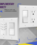 Heavy Duty 2 Gang White Decorator Light Switch And Outlet Wall Plate Cover Built From Slam Proof Polycarbonate Thermoplastic To Kick Heat And Fade To The Curb For Super Smooth Daily Install Jobs