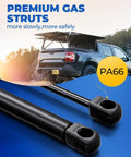Heavy Duty Gas Struts For Truck Canopy Topper And Rear Window Replacement Forty Five Pound Lift Supports Two Pack on black truck
