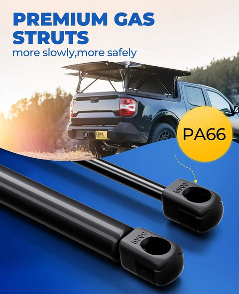 Heavy Duty Gas Struts For Truck Canopy Topper And Rear Window Replacement Forty Five Pound Lift Supports Two Pack on black truck