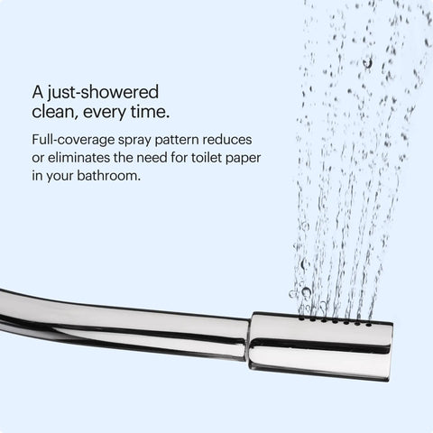 Side Mounted Manual Bidet Attachment With Adjustable Sprayer And Water Pressure, Chrome Finish, Dual Temperature Controls, Slim Profile, No Fuss Install, XL Size For Toilet Seats