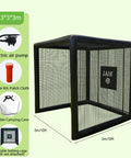 Inflatable Batting Cage For Baseball And Softball, Instant Pop-Up 10 Ft By 10 Ft By 10 Ft Backyard Training Cage, accessories visible