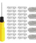 Sturdy Furniture Corner Connectors for Secure Wood Joints, shown with screws and a yellow screwdriver