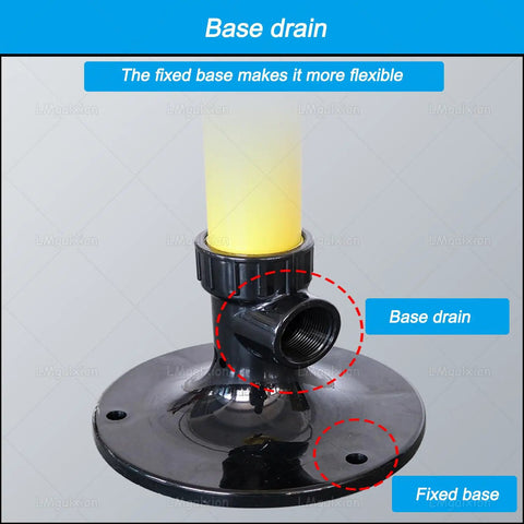 Base drain and fixed base of Vertical Eyewash And Shower Station For Industrial And Lab Shop Floor Safety, Emergency First Aid Combo