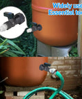 Rain Barrel Spigot Kit For Water Barrels PVC 3/4 Inch Spigot With Bulkhead Fitting Hose Adapter And Thread Seal Tape attached to barrel