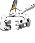 10 Inch Locking Pipe Clamp with Swivel V Pads for Welding and Repair, One-Hand Lock, Ergonomic Soft Rubber Handles, Adjustable Jaw Set