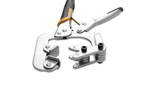 10 Inch Locking Pipe Clamp with Swivel V Pads for Welding and Repair, One-Hand Lock, Ergonomic Soft Rubber Handles, Adjustable Jaw Set