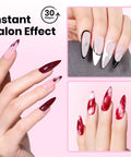 All In One At Home Nail Extensions Kit With 256 Clear Stiletto Tips In 16 Sizes showcasing salon effect nail designs