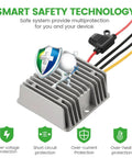 Beefy 30V To 60V Input 24V 20A Buck Converter Module 480W Waterproof Power Regulator with fuse, highlighting safety features